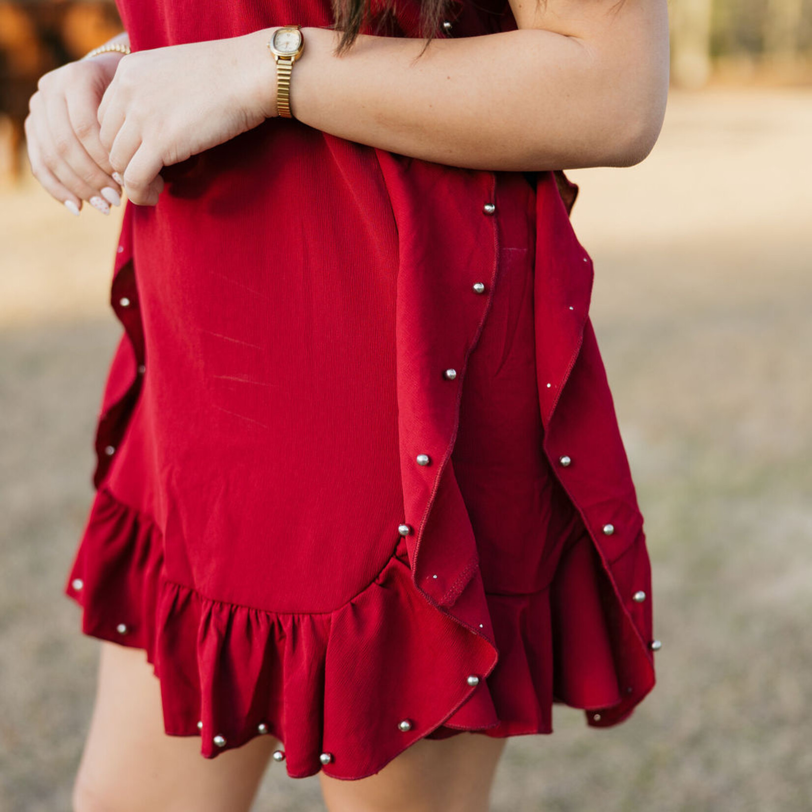 tcec Embellished Ruffle Dress