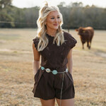 Embroidery Detail Cropped Short Set