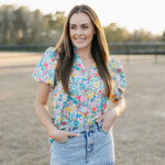 entro Puff Sleeve Floral Print Top