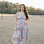 entro Floral Tie Detail Tiered Maxi Dress