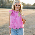 entro High Neck Side-Tie Bubble Tank