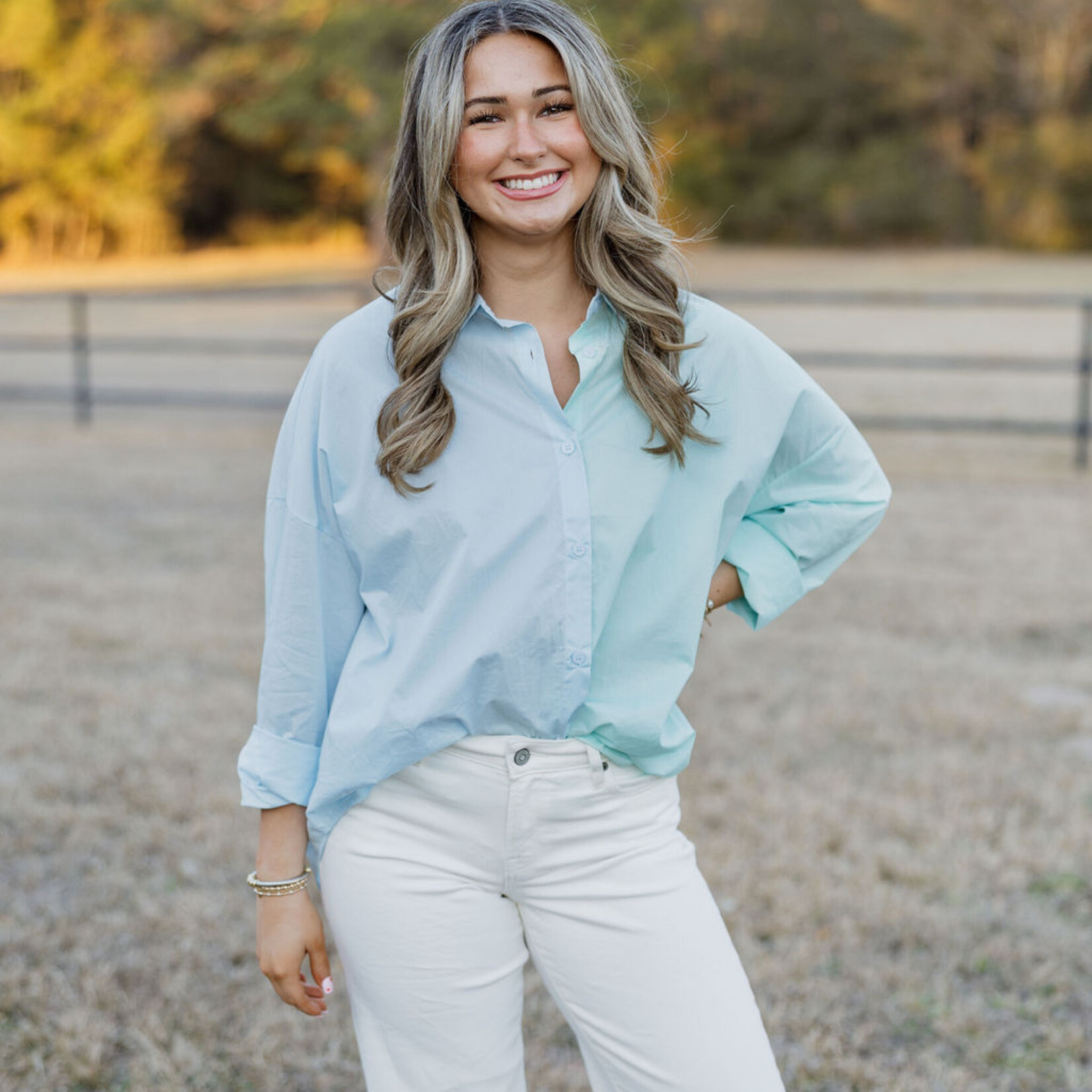 mimosa Colorblock Button Down Shirt