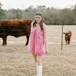 needii Eyelet Trim Gingham Romper