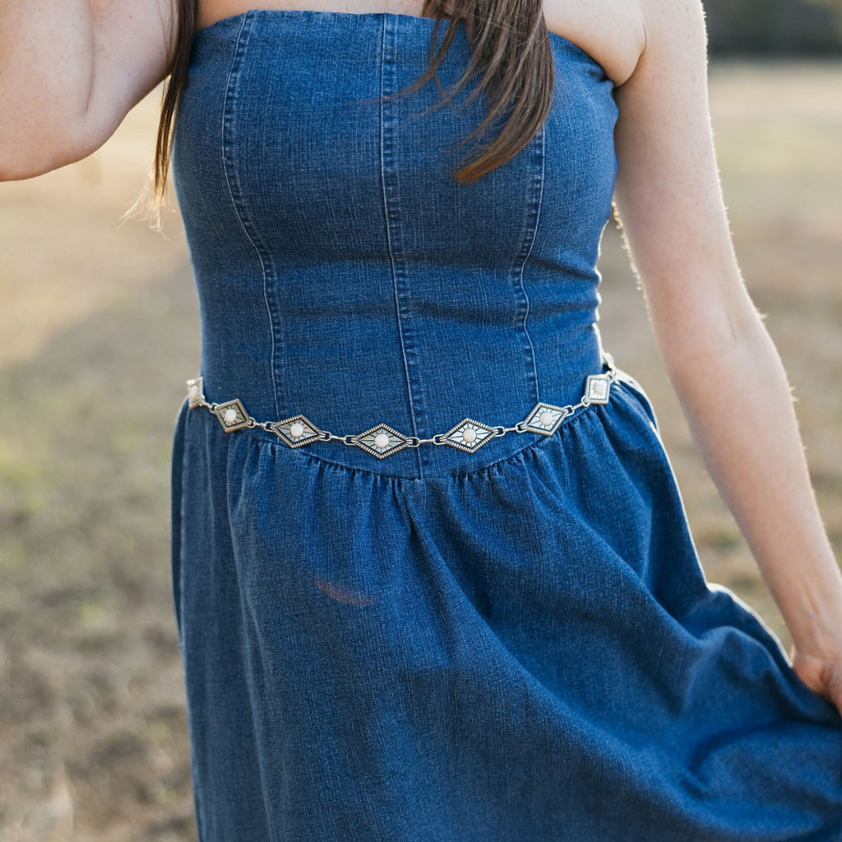 needii Corset Tube Bodice Stretch Denim Mini Dress