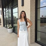 Lace Trim Floral Print Denim Vest