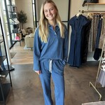 needii Washed Denim Knit Pants Set