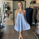 needii Pinstripe Babydoll Mini Dress