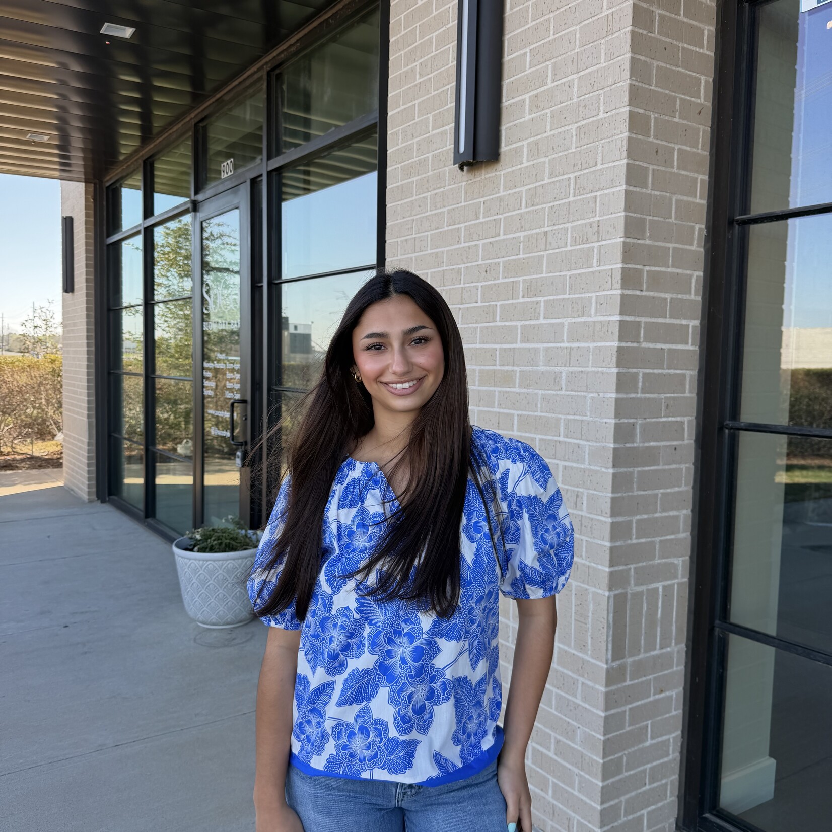 Puff Sleeve Floral Print Blouse