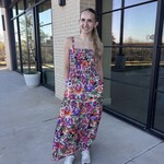 Floral Print Smocked Maxi Dress