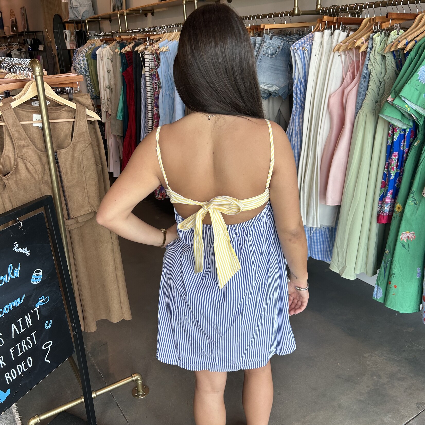 tcec Contrast Stripe Babydoll Dress