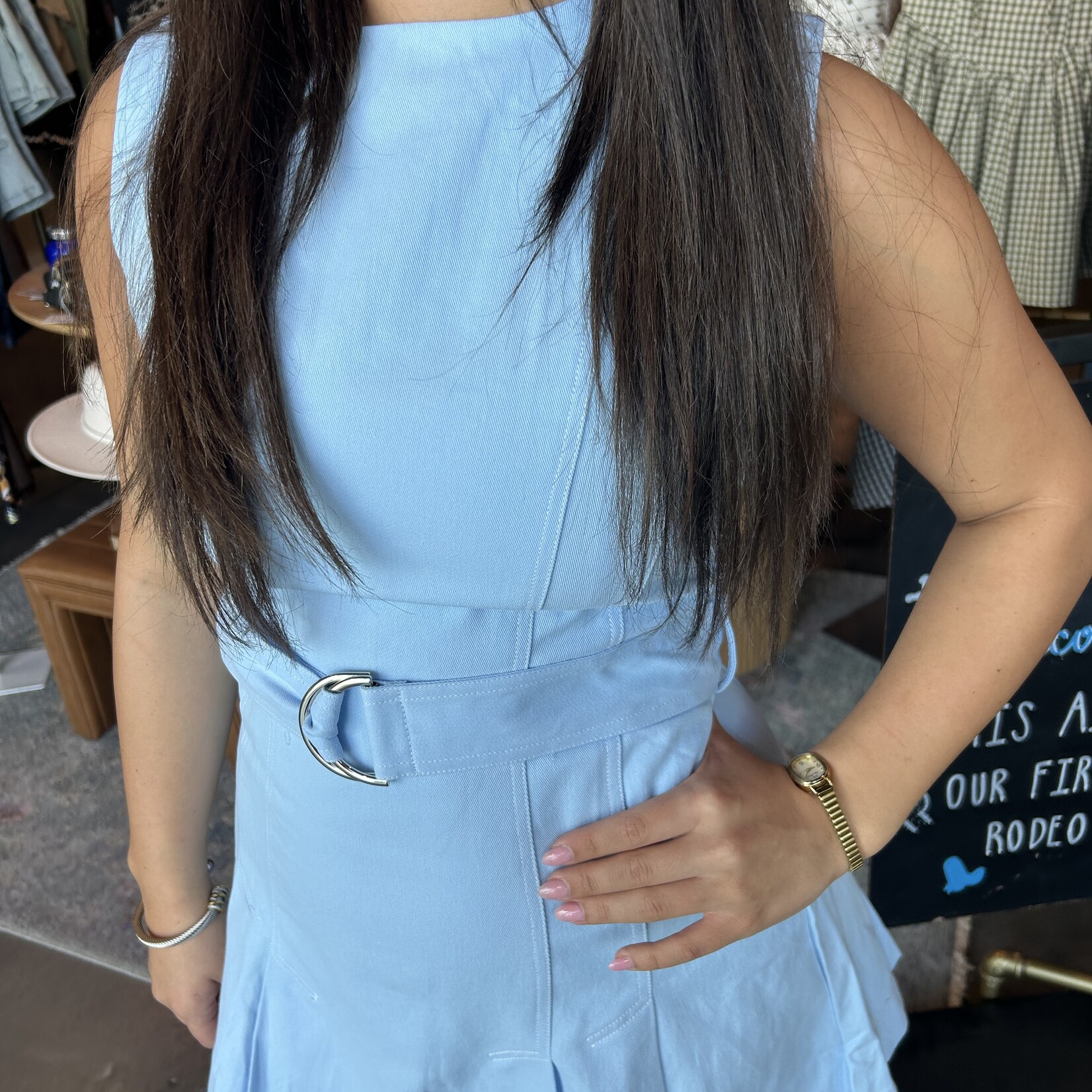 tcec Flare Hem Belted Mini Dress