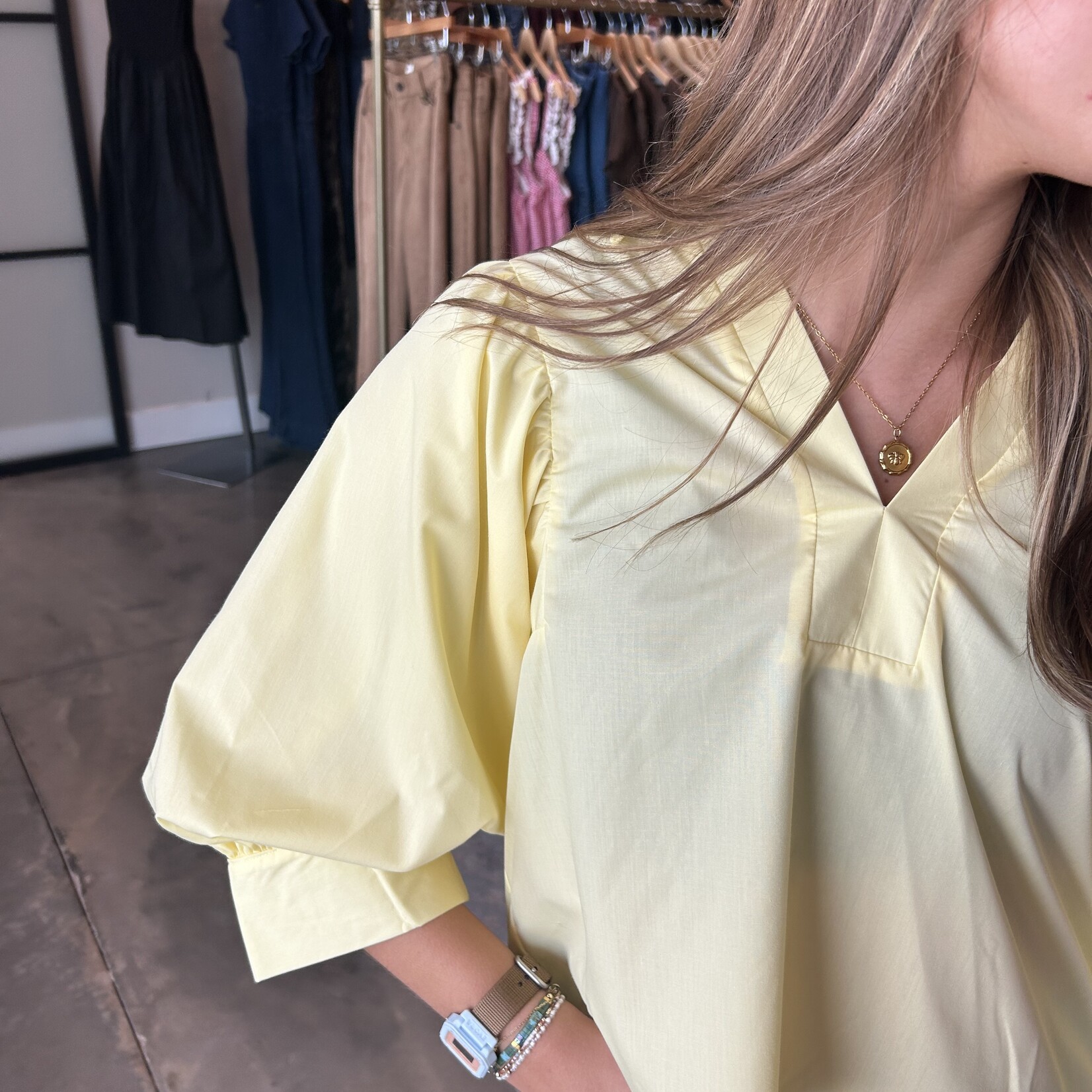 entro 3/4 Puff Sleeve Blouse