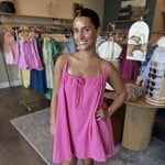 hyfve Open Back Linen Babydoll Mini Dress