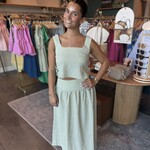 Plaid Maxi Skirt And Top Set