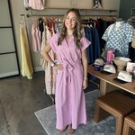 hyfve Striped Button Down Belted Maxi Dress