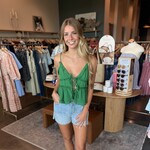 hyfve Ruffle Detail Tie Front Tank Top