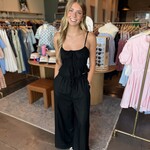 hyfve Ruffle Detail Crop Top and Wide Leg Pants Set