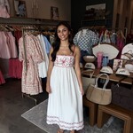 Floral Embroidered Scalloped Midi Dress