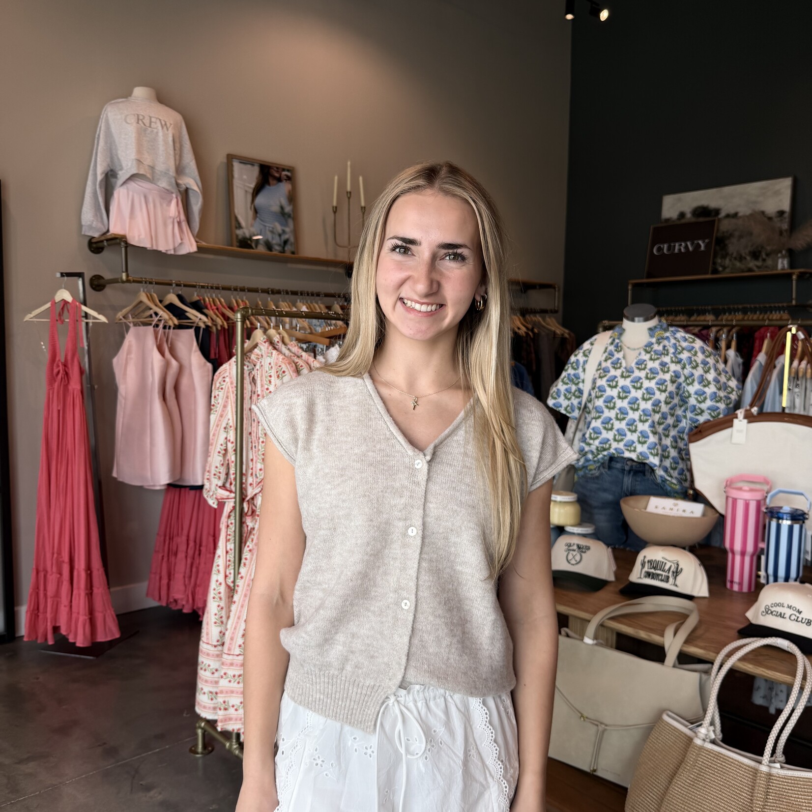 Raw Edge Sleeveless Knit Cardigan