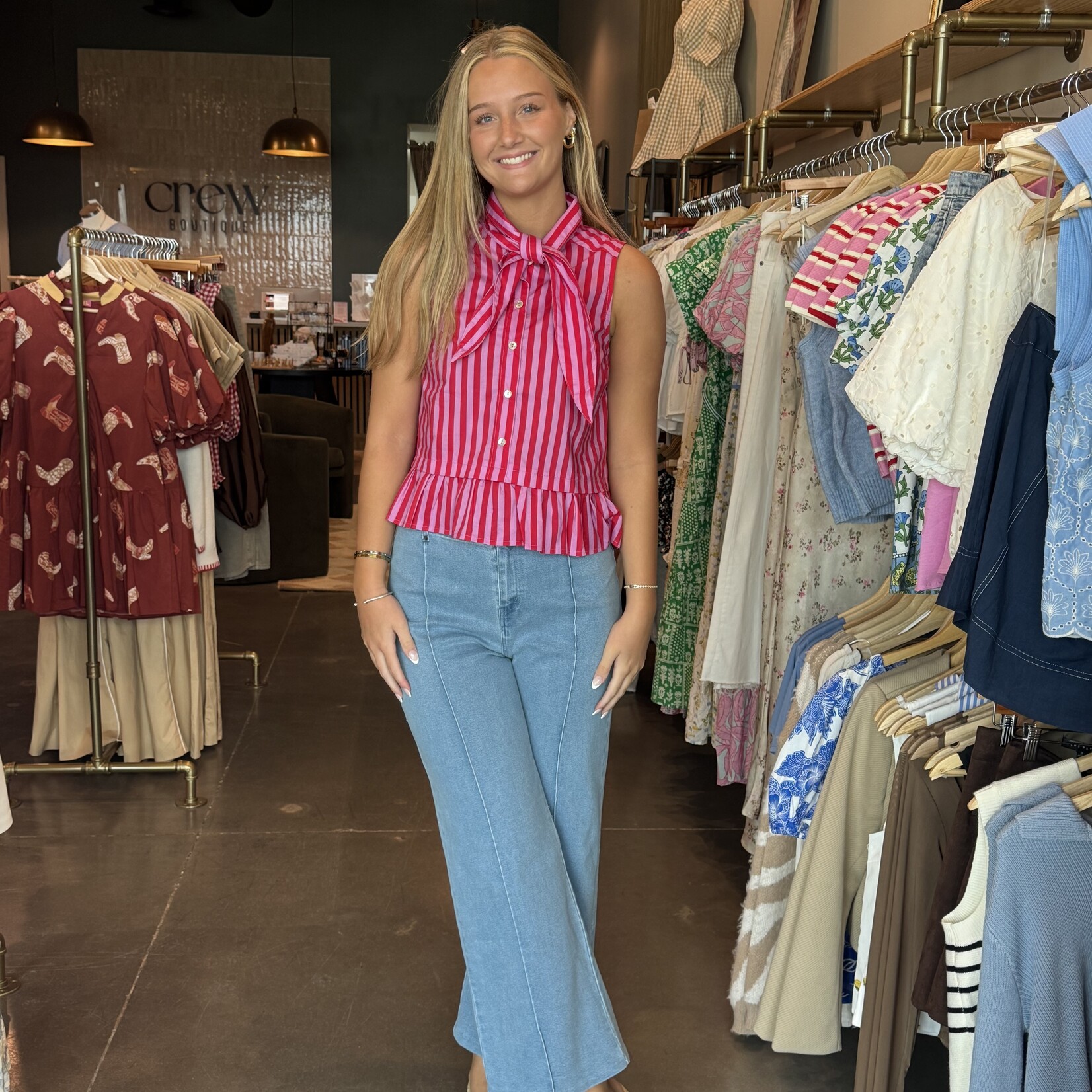 entro Front Seam Detail Denim Pants