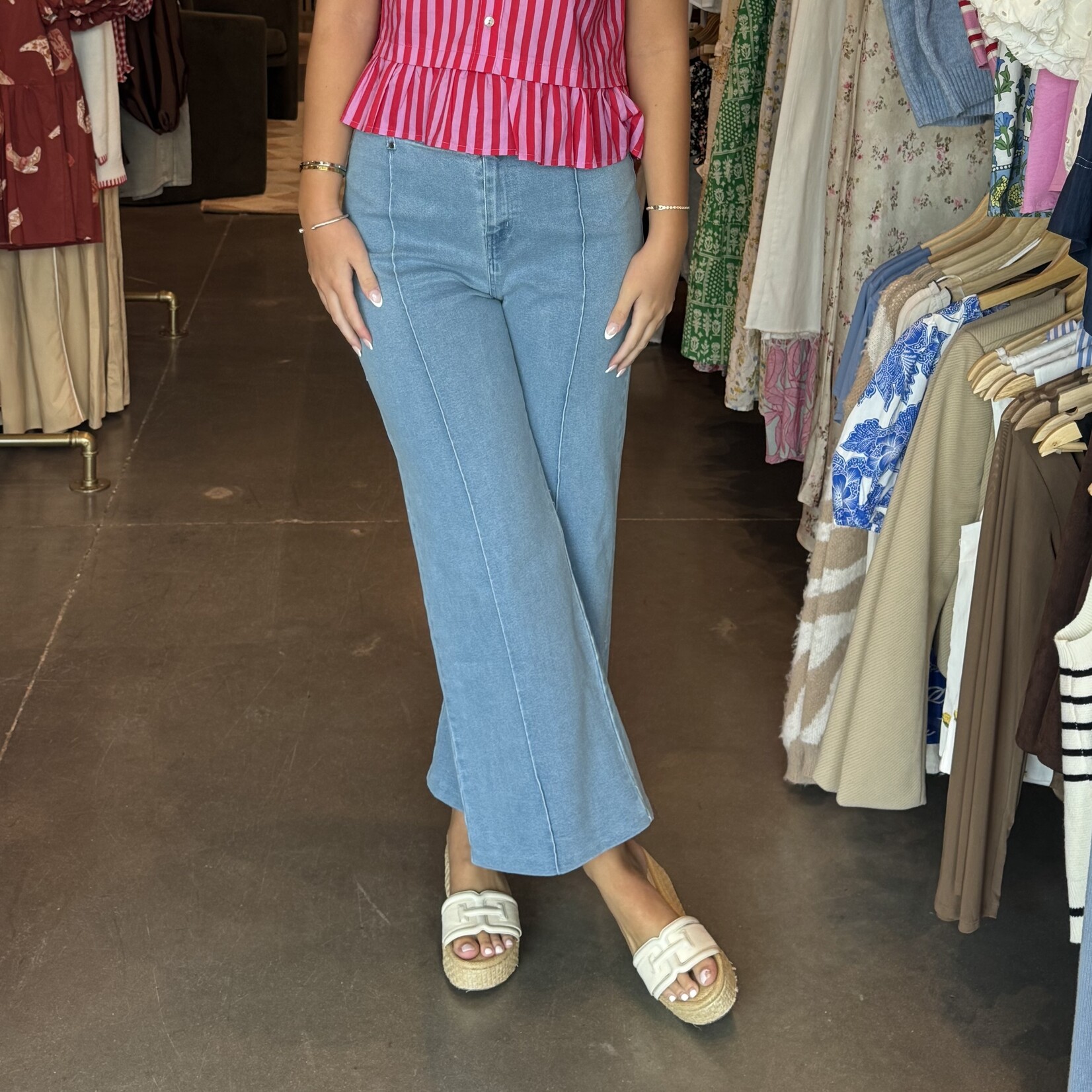 entro Front Seam Detail Denim Pants