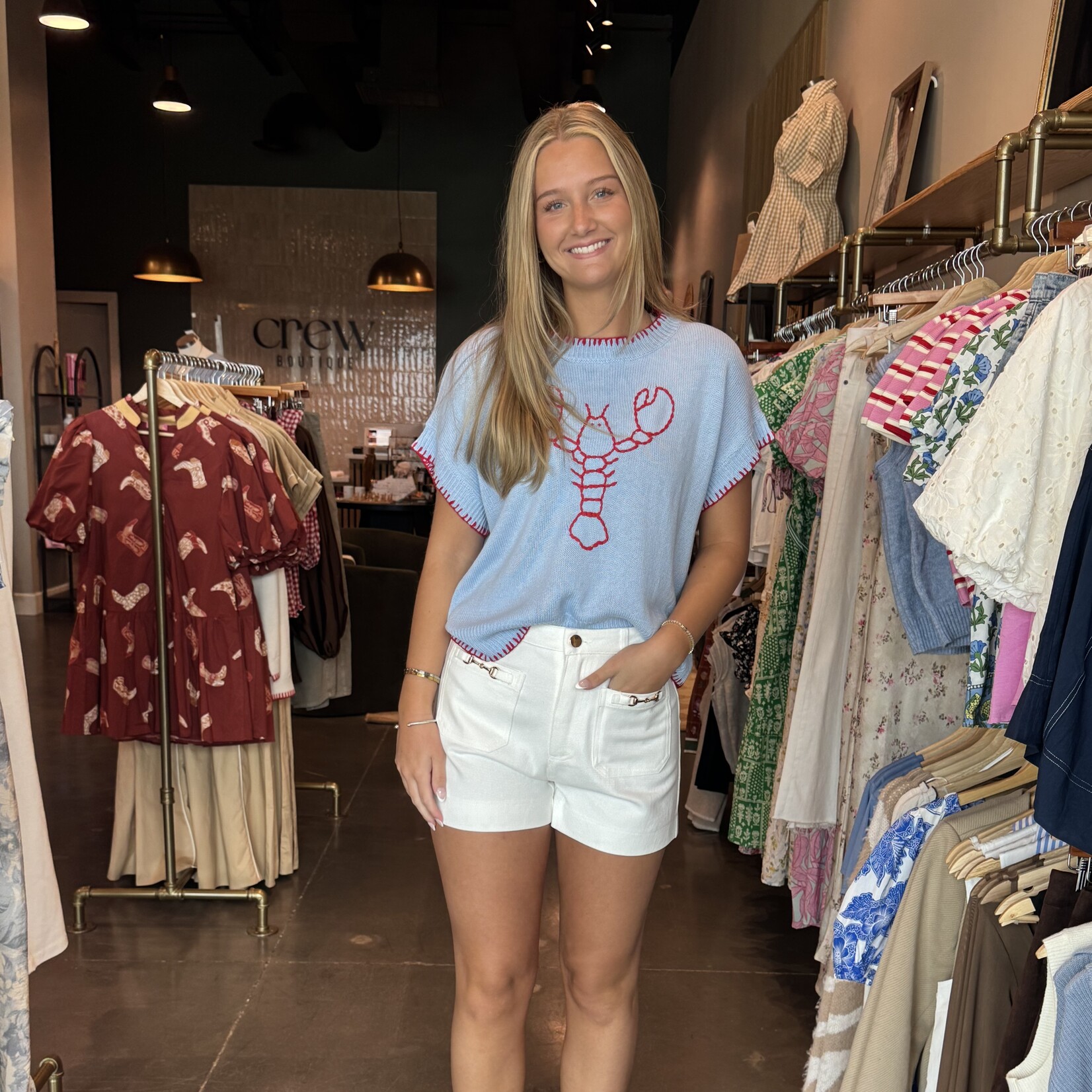 entro Gold Detail Denim Shorts