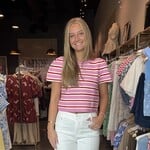 entro Puff Sleeve Stripe Knit Top