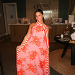 entro Mix Print Tie Neck Maxi Dress