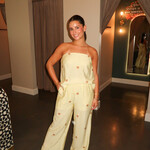 entro Polka Dot Strapless Top and Pants Set
