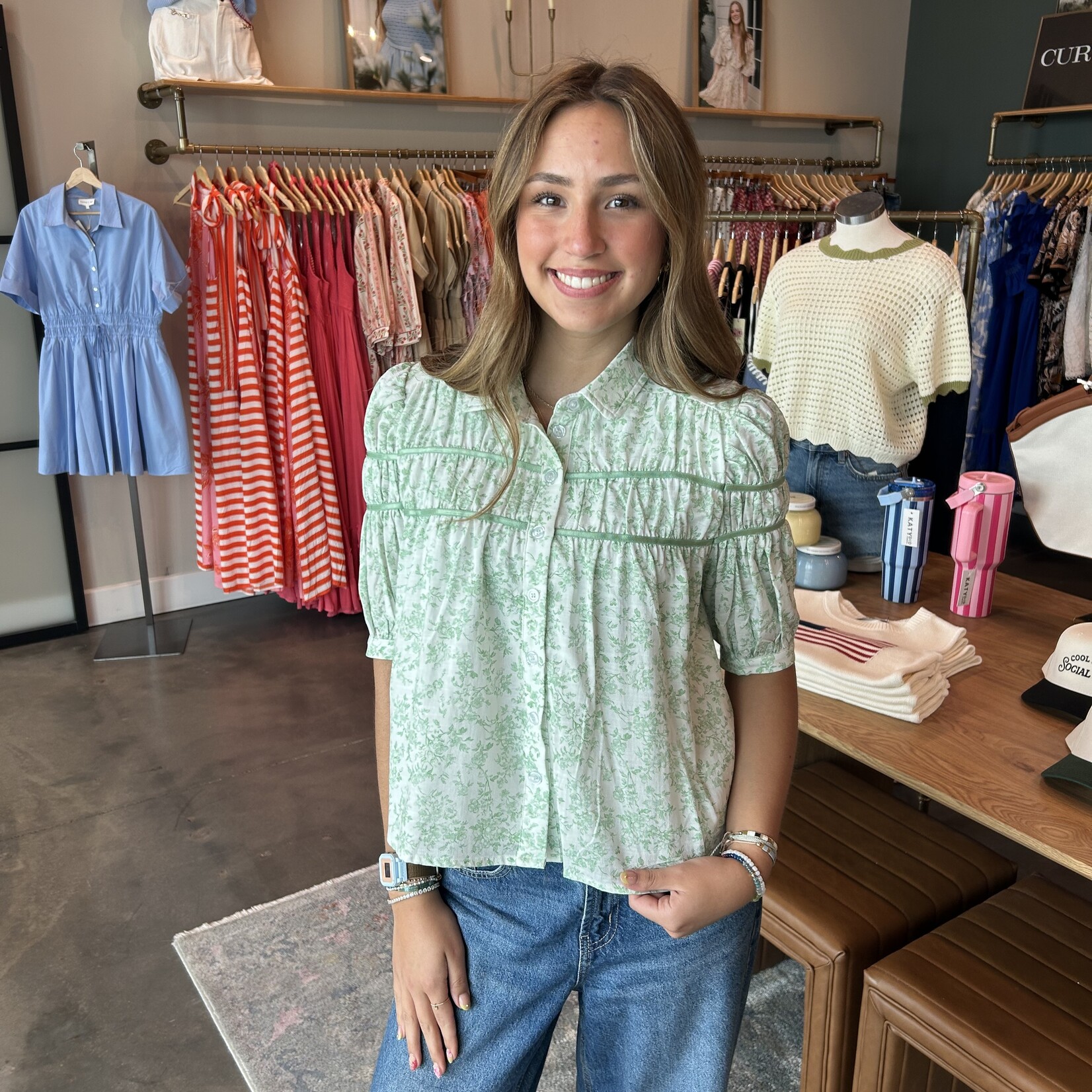 tcec Floral Puff Sleeve Blouse