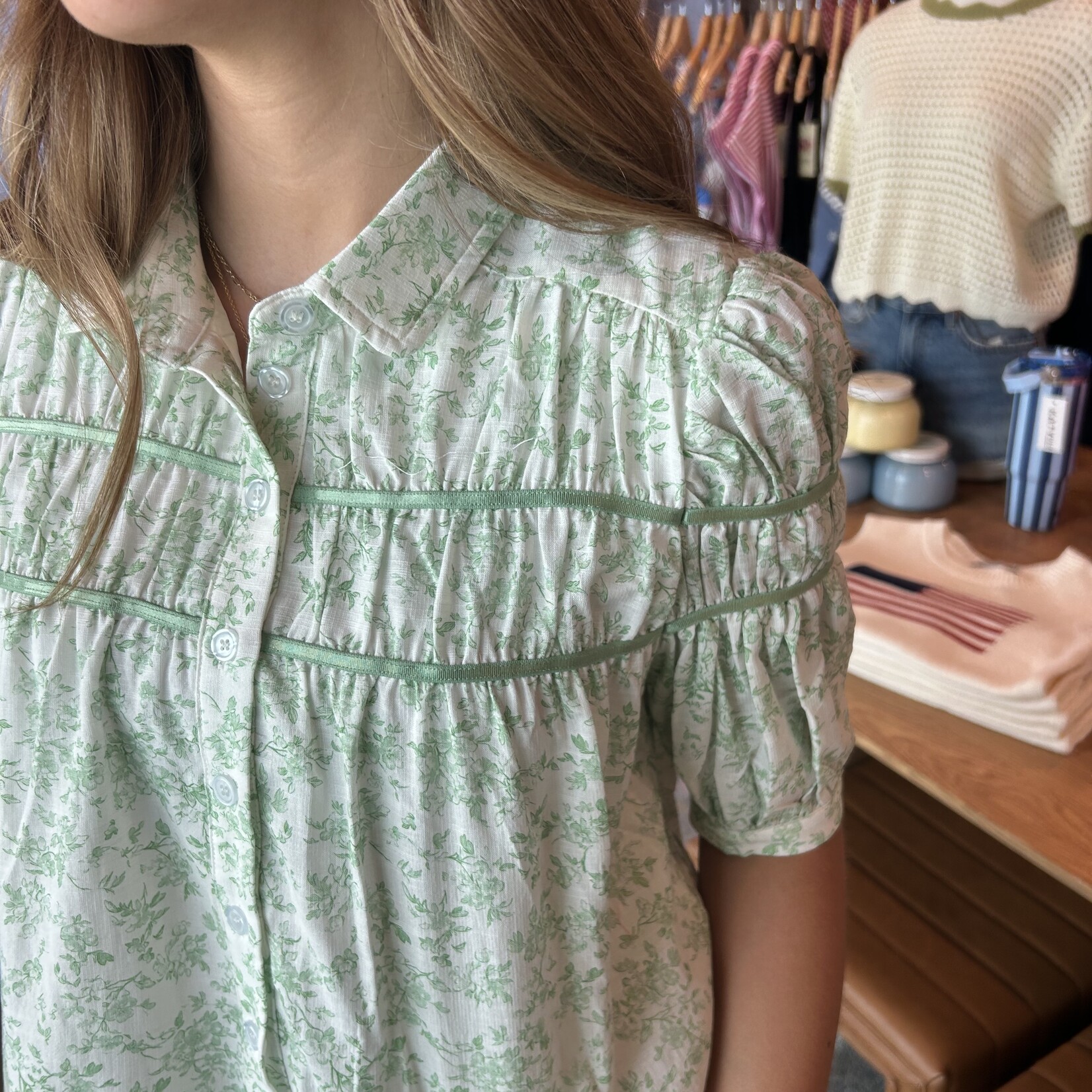 tcec Floral Puff Sleeve Blouse