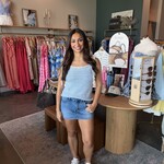Stripe Crochet Tie Strap Cami