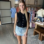hyfve Button Up Sweater Vest Top