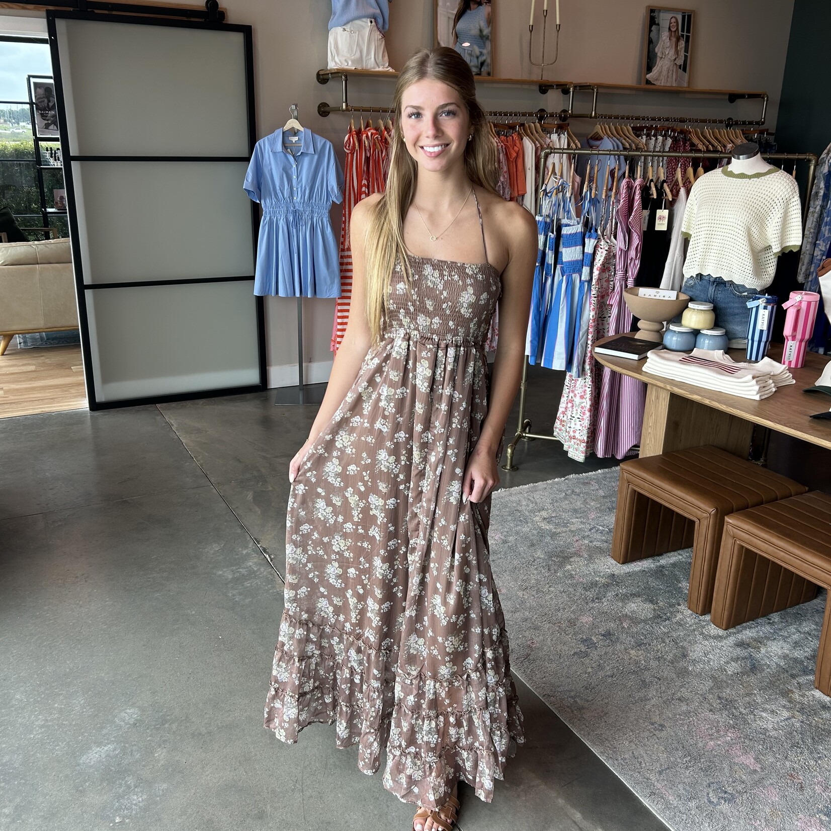 hyfve Backless Floral Maxi Dress