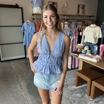 hyfve Striped Tie Front Top