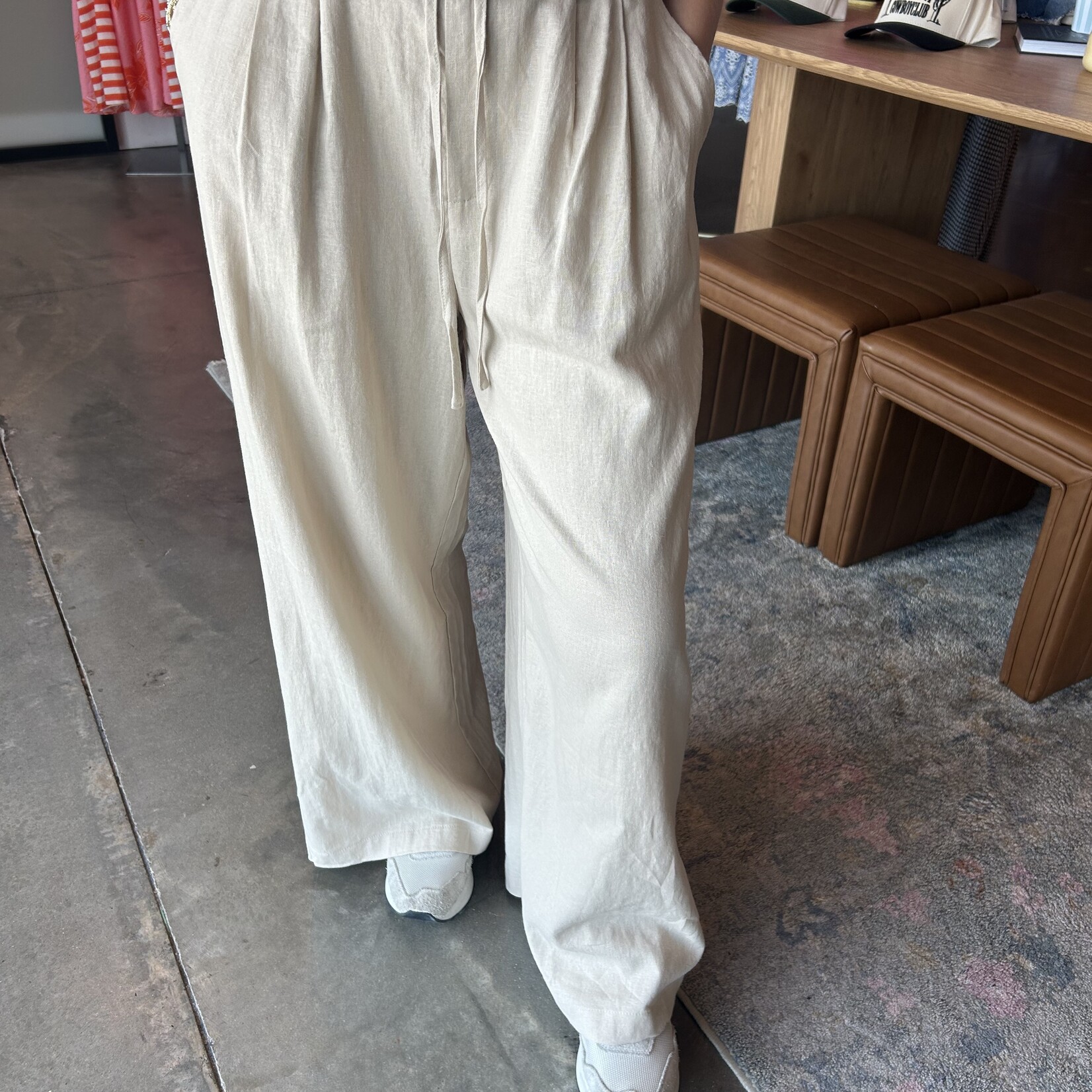 Mustard Seed Cinched Waist Pleated Pants