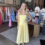 Mustard Seed Strapless Corset Bodice Midi Dress