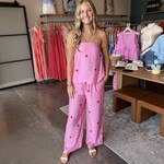 entro Polka Dot Strapless Top and Pants Set
