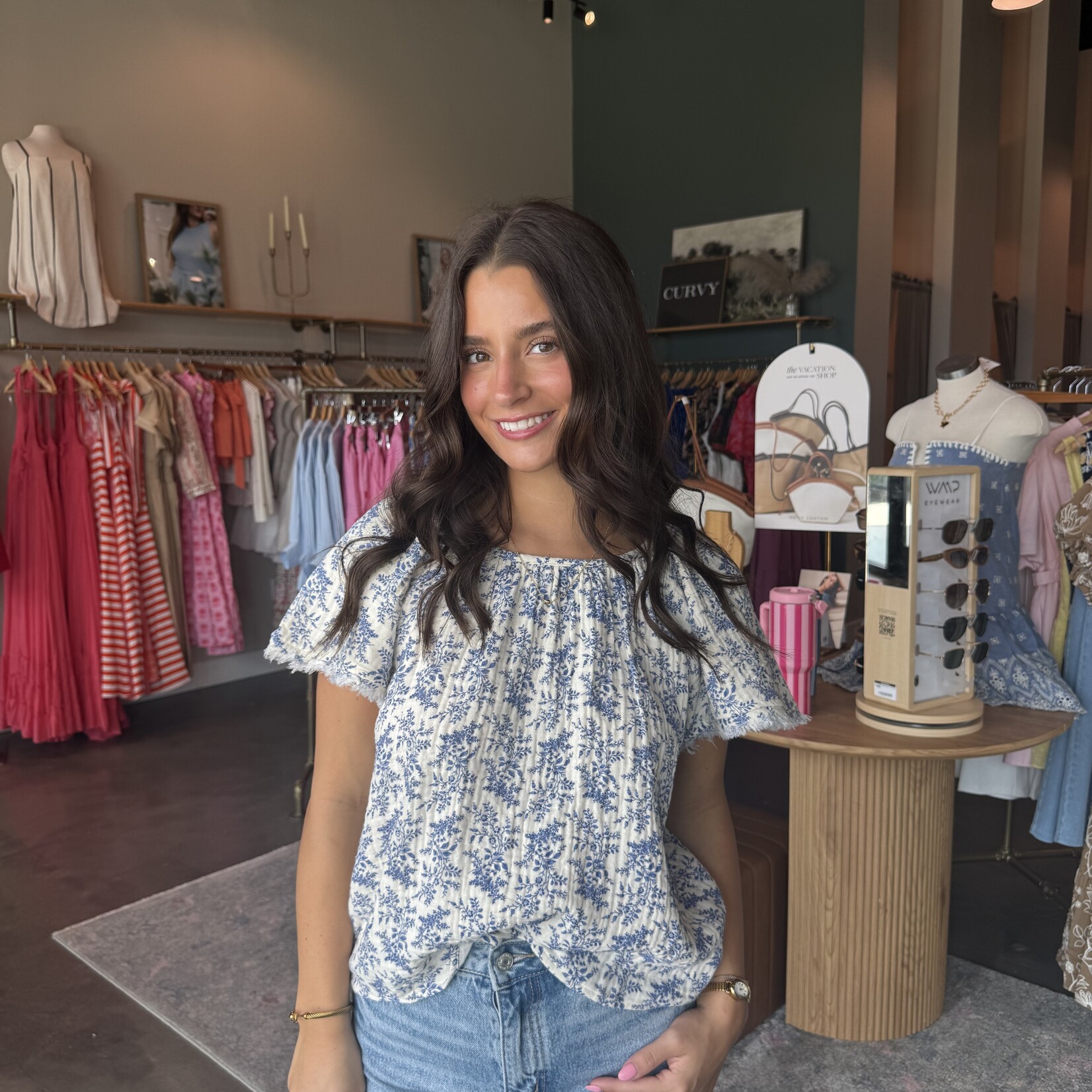 Aubree Floral Gauze Top