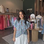 Elsa Floral top with Ruffle Sleeve