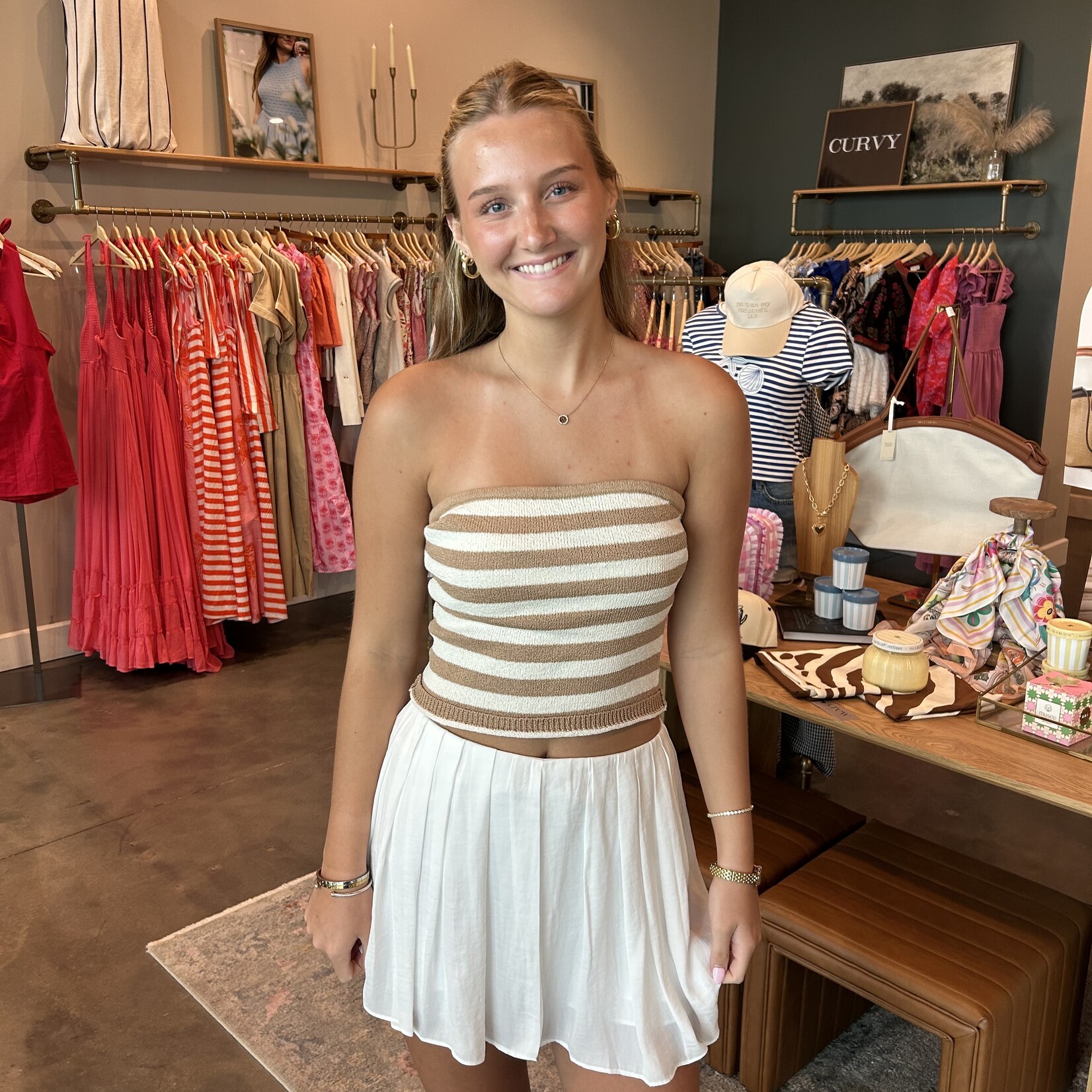 naked zebra Front Pleat Skort