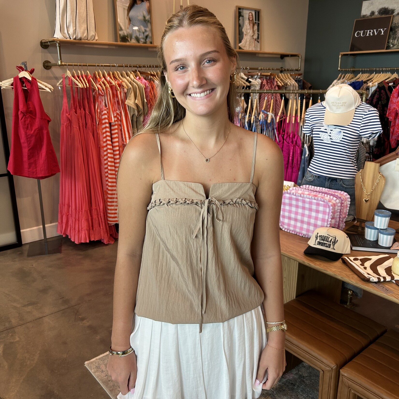 naked zebra Knit Detail Tank Top