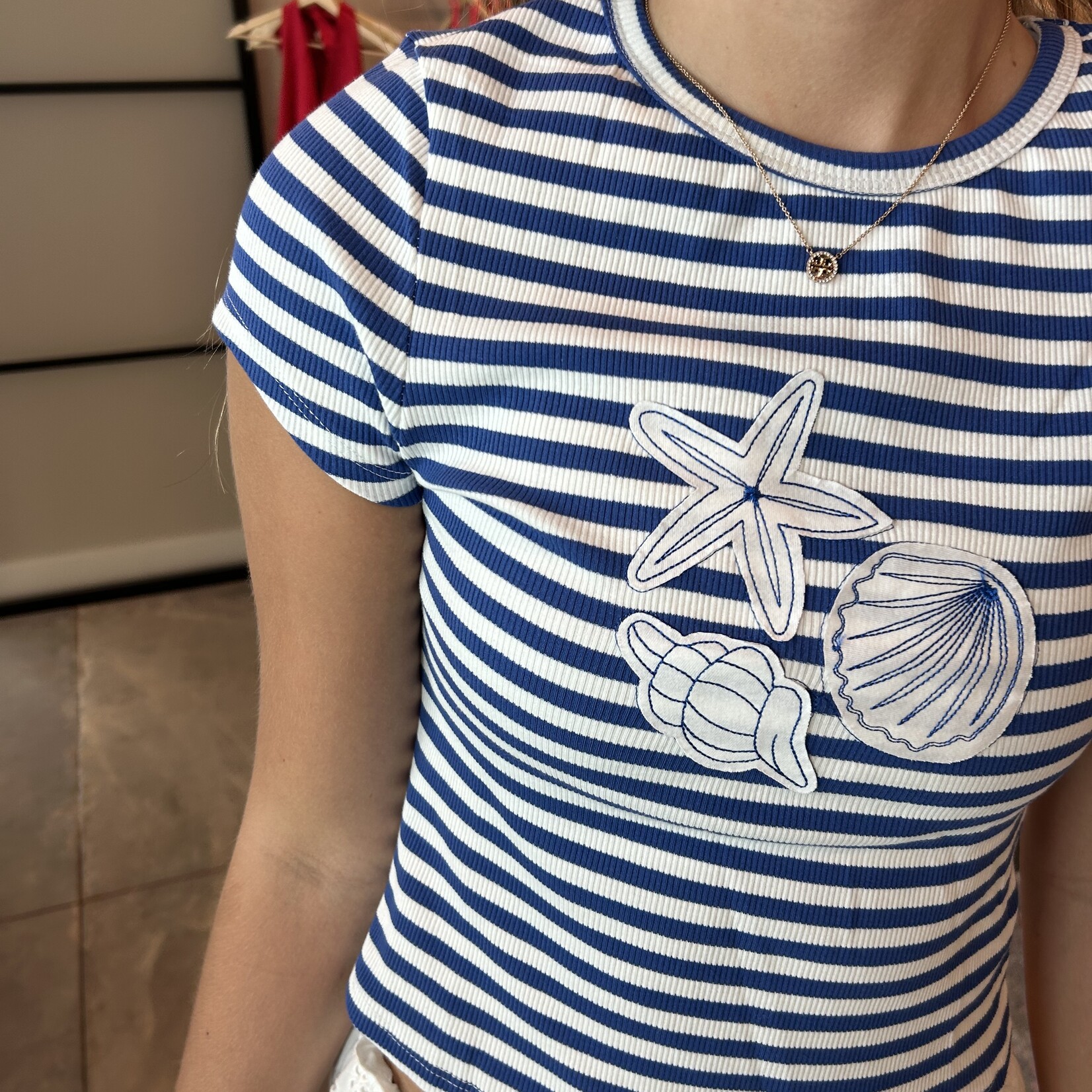 hyfve Shell Embordered Patch Top