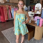 hyfve Lemon Print Tiered Mini Dress