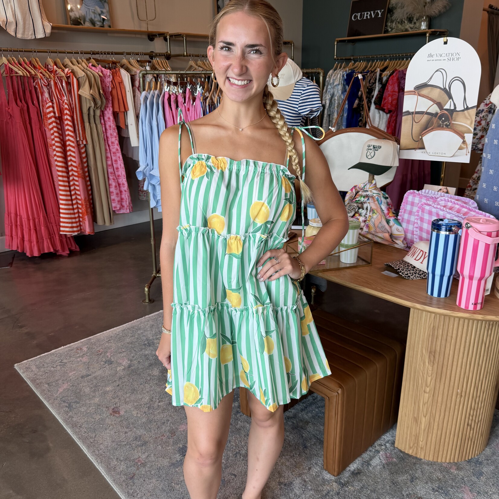 hyfve Lemon Print Tiered Mini Dress
