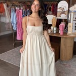Pintuck Detail Midi Dress