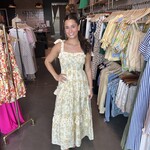 Floral Sweetheart Ruffle Detail Midi Dress