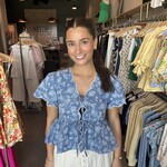 Floral Embroidery Peplum Top