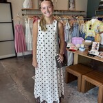 entro Lace Trim Polka Dot Maxi Dress