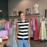 entro Striped Peplum Button Up